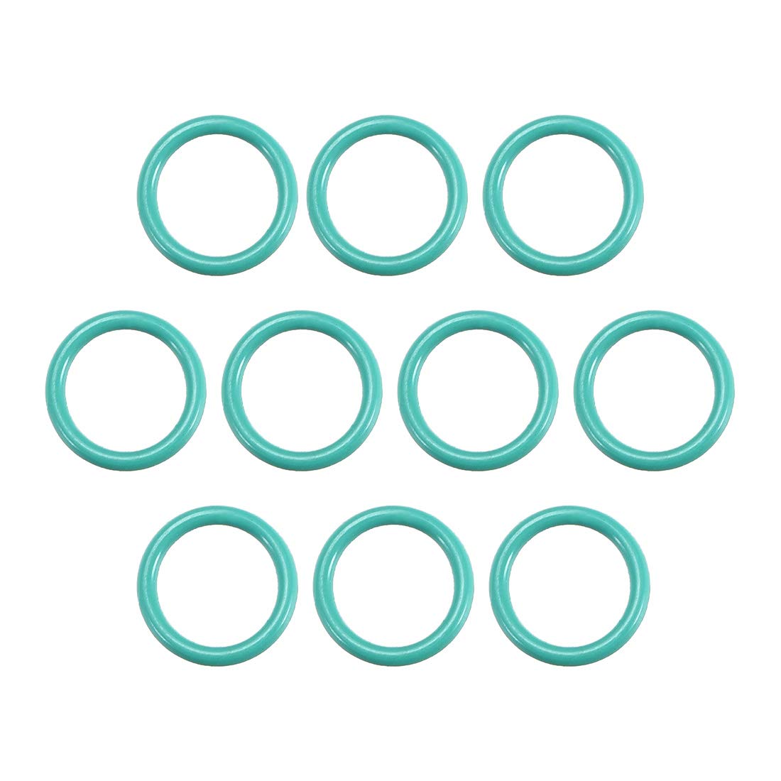 uxcell Fluorine Rubber O-Rings, 3mm OD 1mm ID 1mm Width FKM Seal Gasket for Machinery Plumbing, Green, Pack of 10