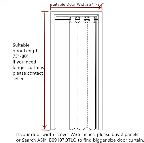 Miniatura 5 de WPKIRA - Cortina blackout con diseño de ondas a rayas con ojales para ventana y puerta, cortinas térmicas para puertas, 1 panel