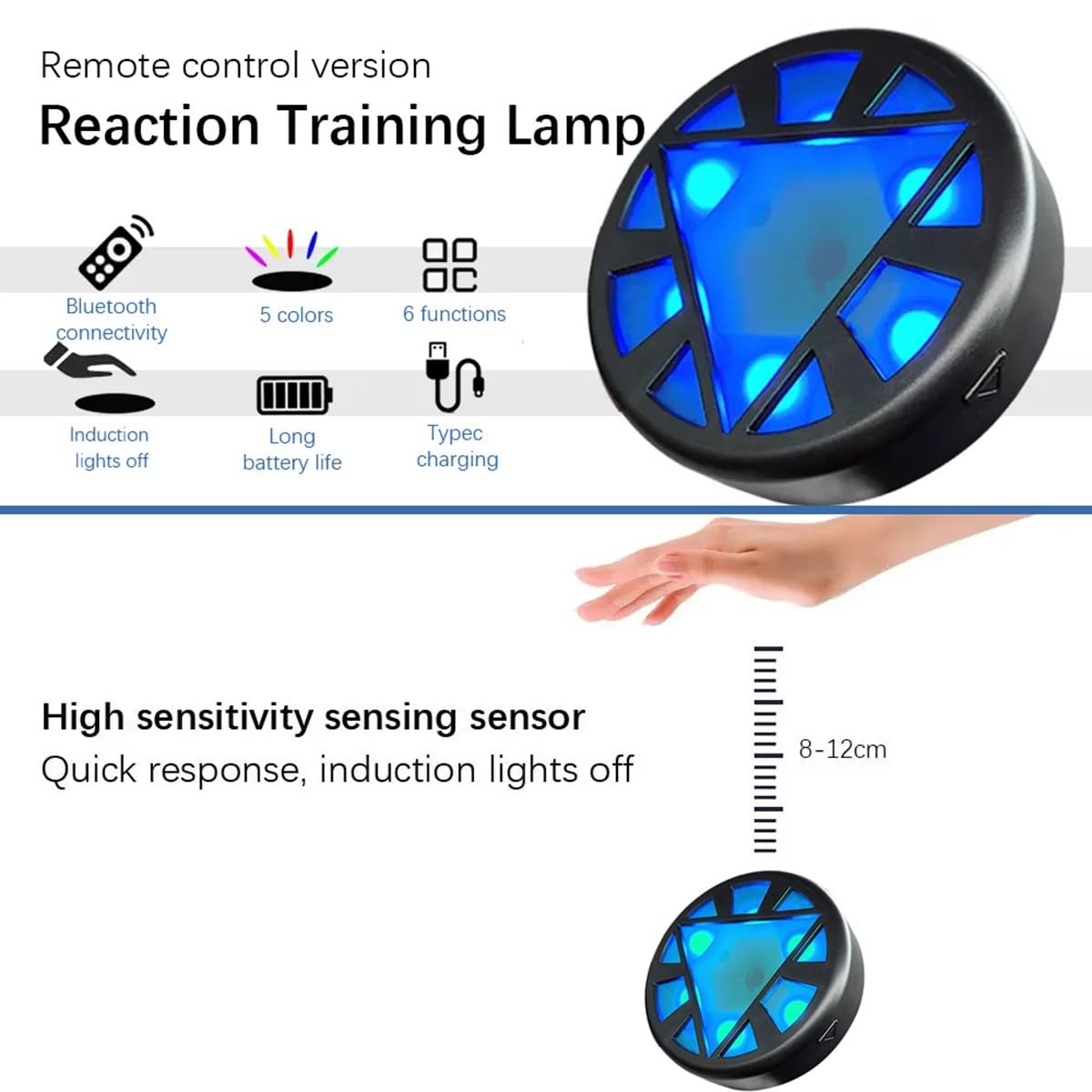6 Pcs Agility Training Lights with 6 Functions, Magnetic Quick Response Training Lights, Improves Reaction Speed and Agility for Soccer, Basketball