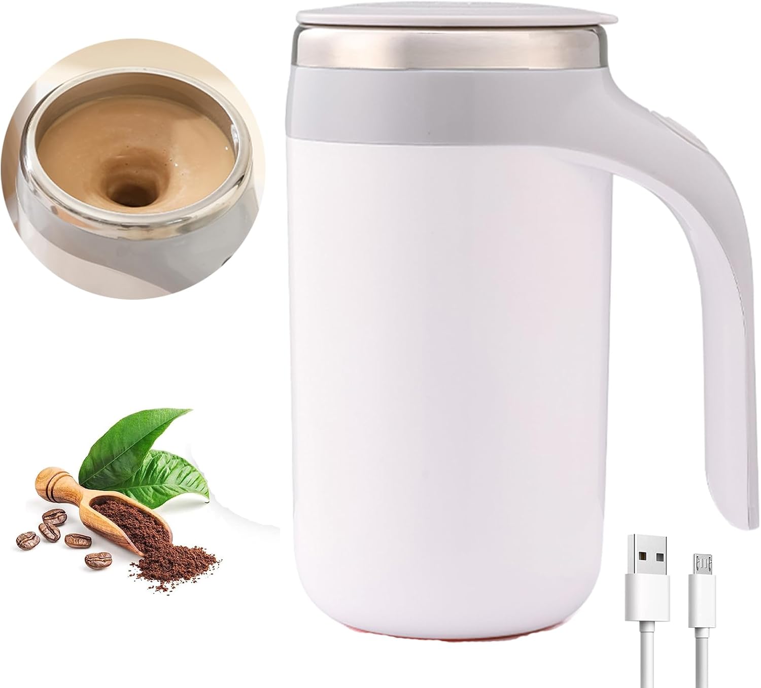 Fuhaieec Self Stirring Mug, Automatic Stirring Coffee Mug, Rechargeable