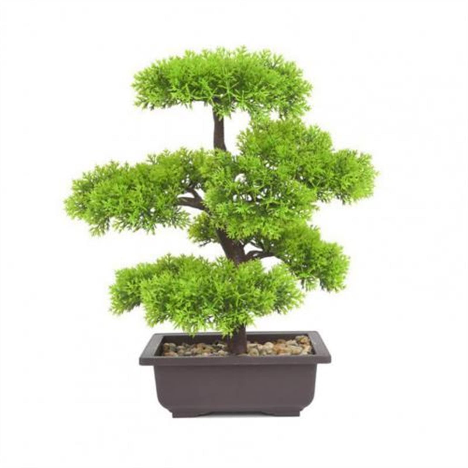 HCZKIUJY Artificial Bonsai Tree Artificial Plant Bonsai Realistic Beautiful Ornamental Simulation Pine Needles Cypress Plants Bonsai for Home Decoration Fake Plant Decoration (D)