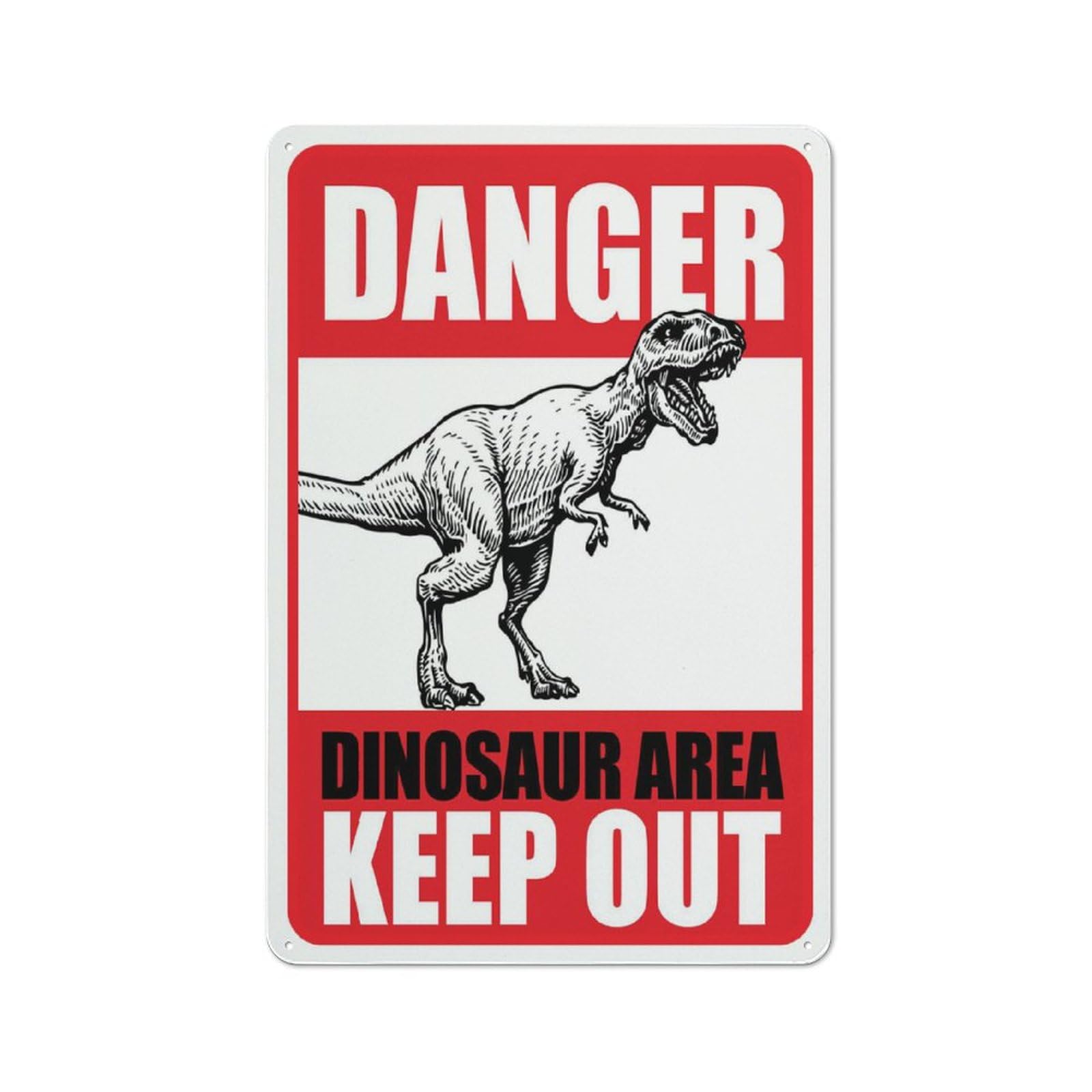 Danger - Dinosaur Area (Keep Out) Sign, 8x12 Inch Rust-Free Aluminum with UV-Ink Printing, Durable & Weatherproof Outdoor Sign for Home
