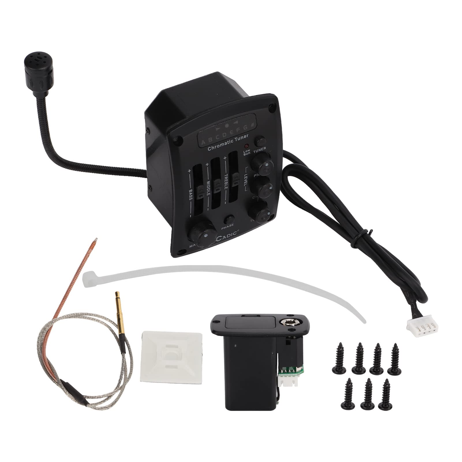HUIOP Equalizzatore Pickup per Chitarra Potenti Accessori in Plastica per Chitarre Acustiche - Nero - 1 unità