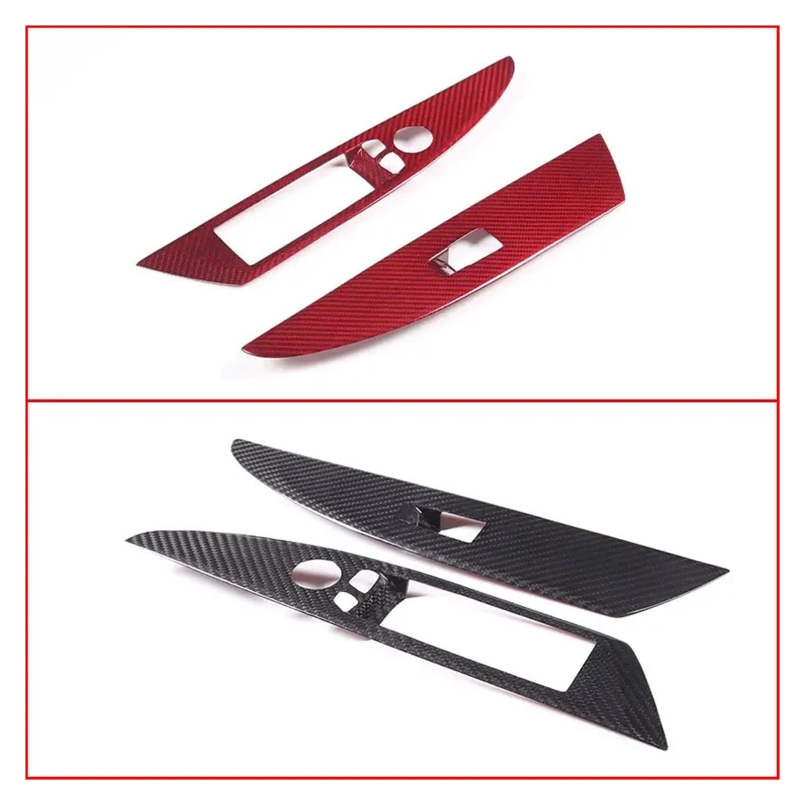 Compatible with BMW 8 Series G14 G15 2019-2022 Real Carbon Fiber Car Glass Lift Button Frame Sticker Interior — view 4