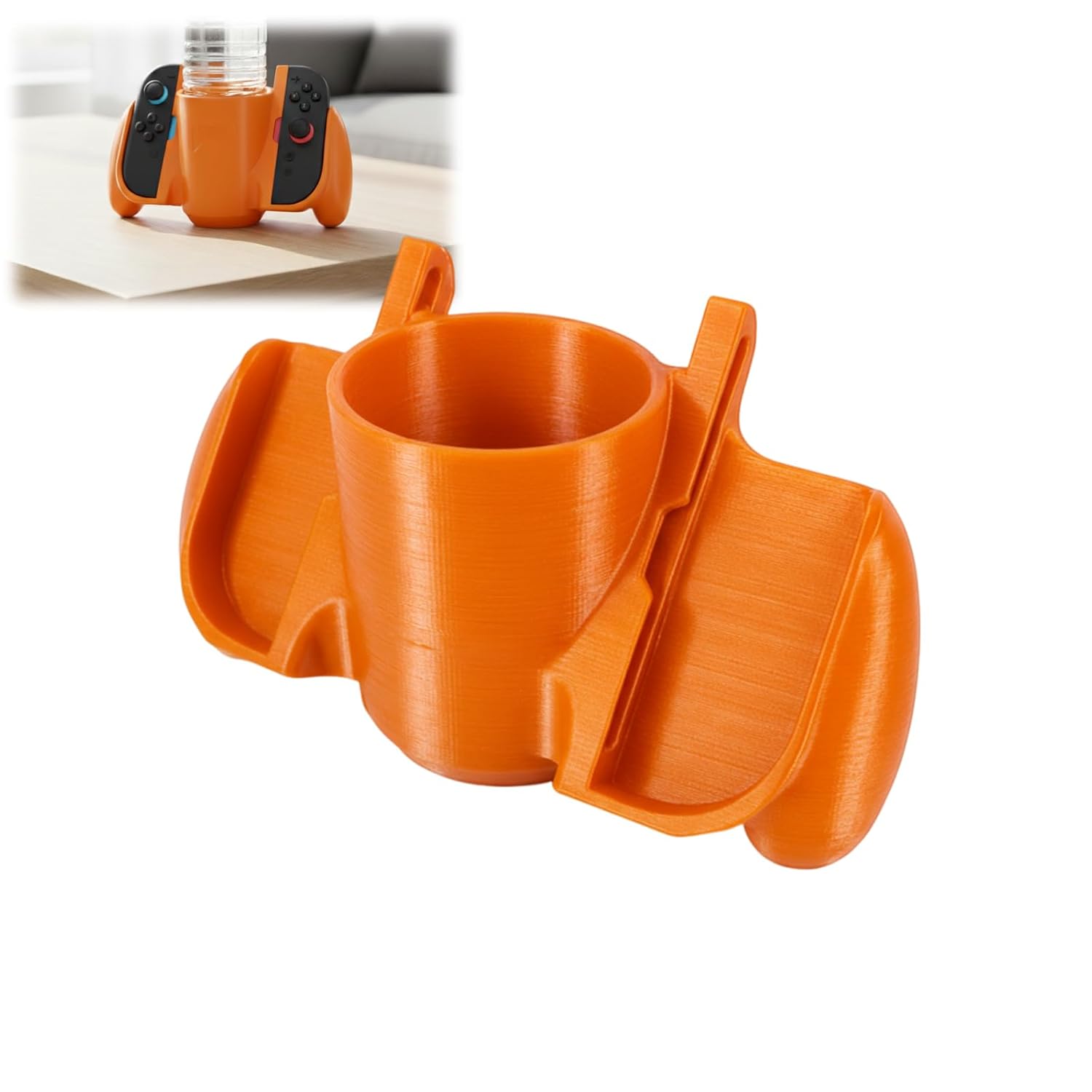 Beverage Holder Comfort Grip for Nintendo Switch 2 Joy-Con, Ergonomic Controller Grip Case, Handheld Gaming Handle, Secure Fit Design, Extended Play Comfort (Orange)