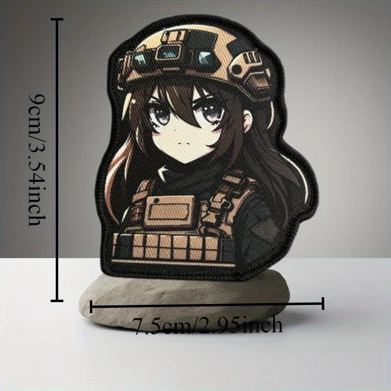 Anime Girl Printing Patch Military Tactical Morale Badge Hook&Loop Backpack Stickers Decoration Armband Patches for Clothing