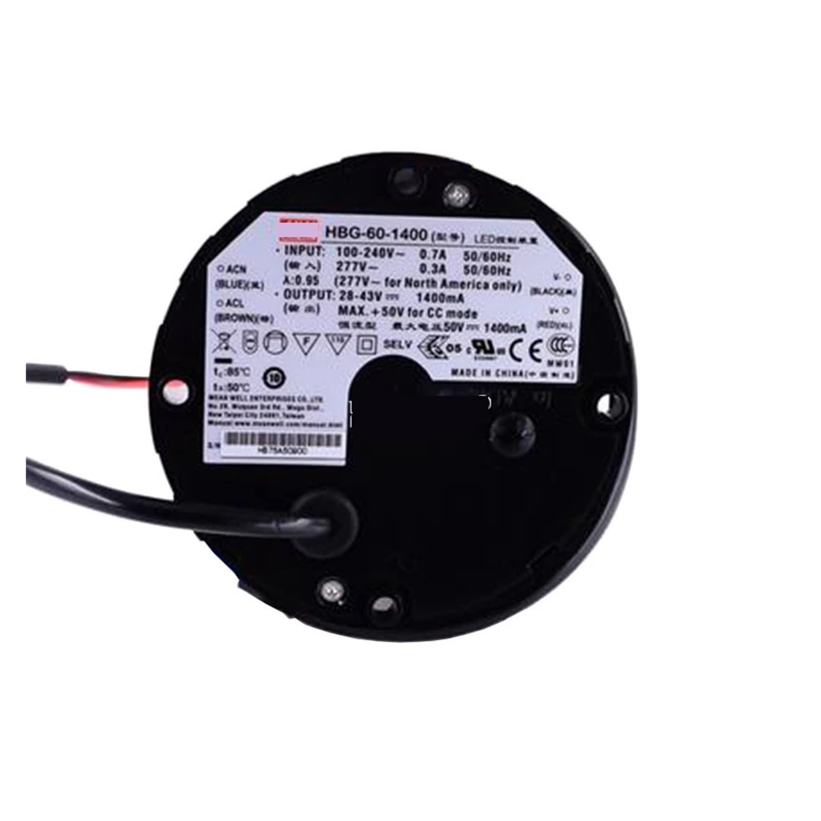 Alimentation à Découpage LED HBG-60-1400 Robuste pour Matrices CLU048 et COB