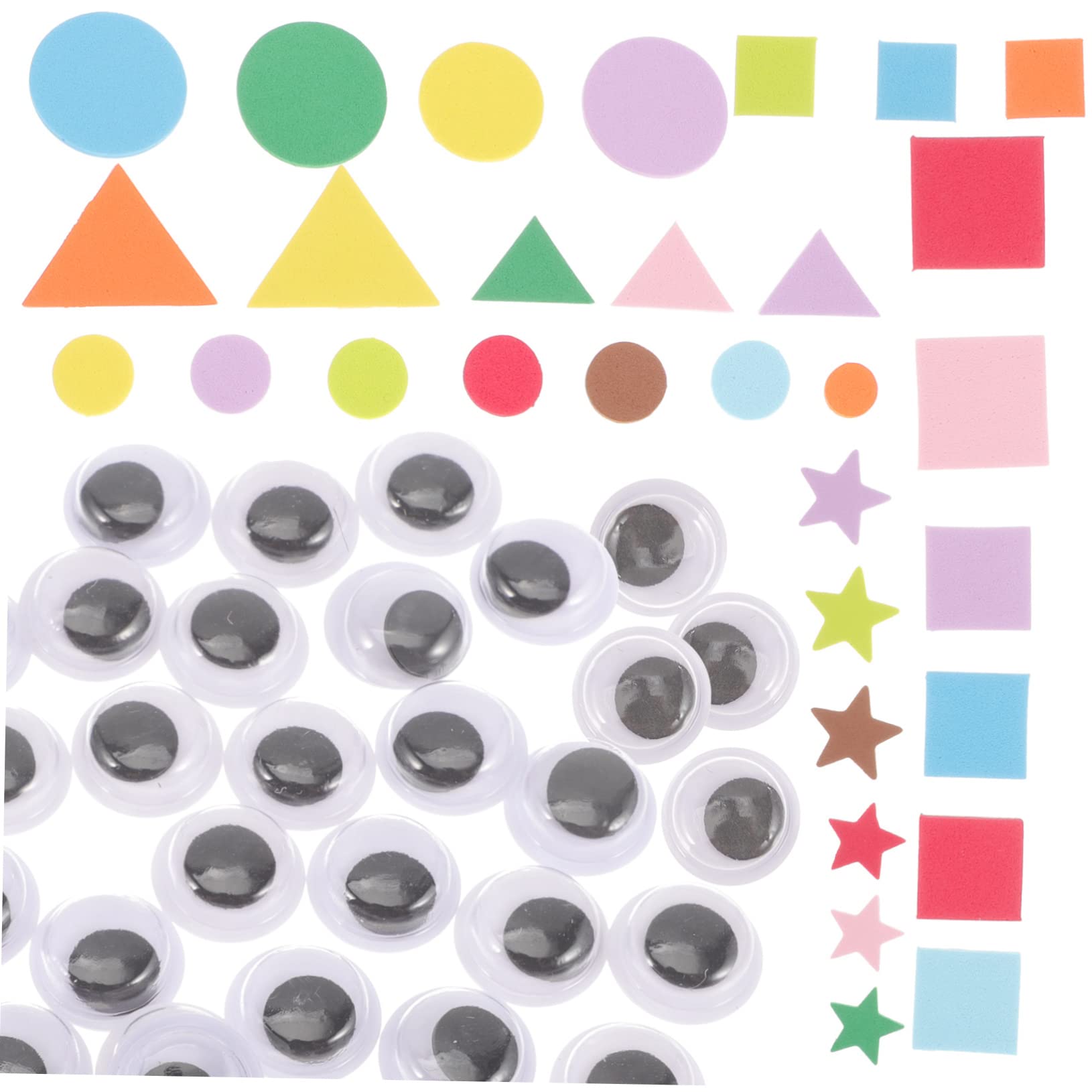 GALPADA 4 Juegos Pegatinas Geométricas Autoadhesivas Manualidades Infantiles Espuma Coloridas y Ojos Móviles Decorar Proyectos DIY y Fiestas