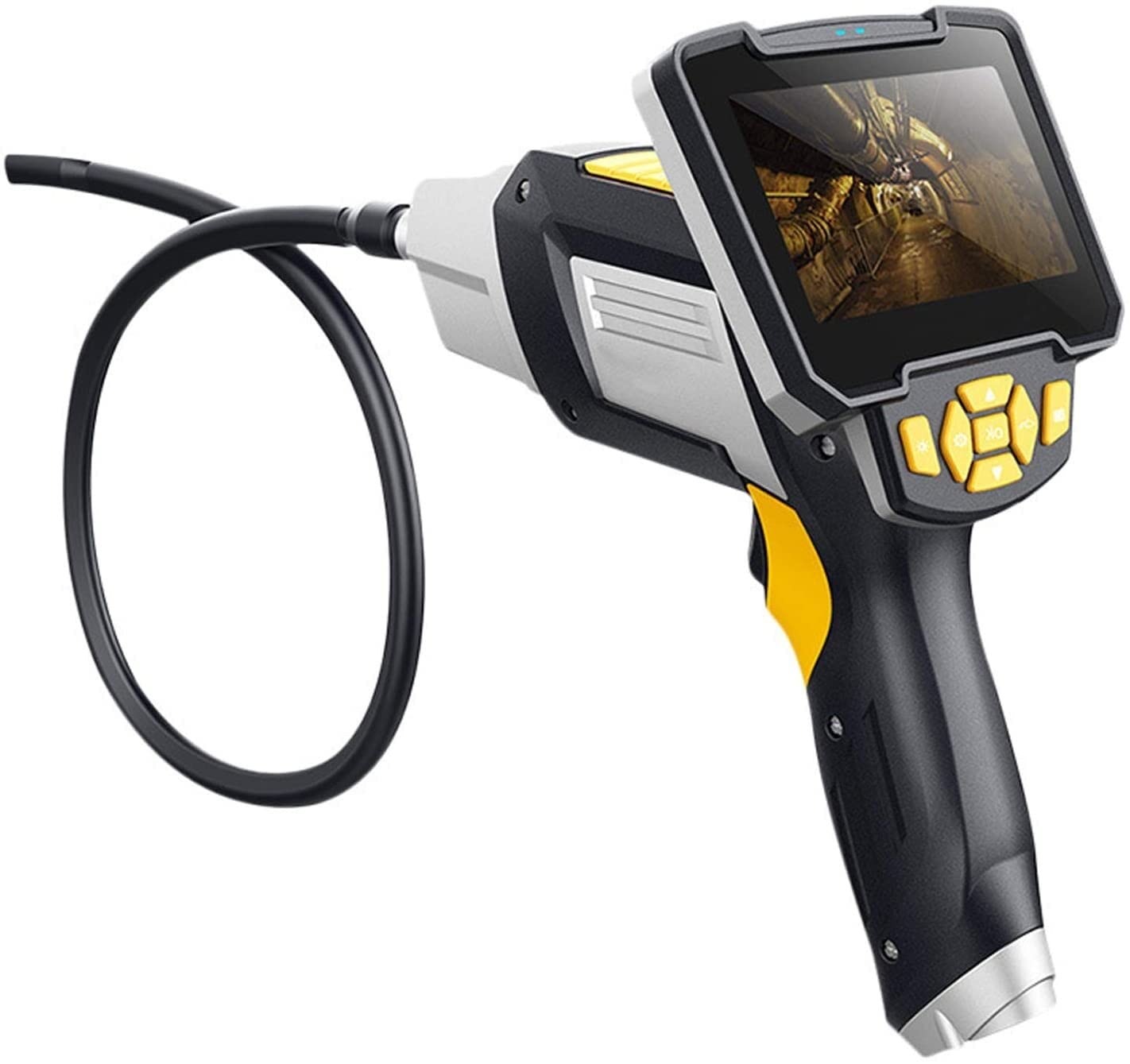 Endoscopio FullIndustrial 1080P Telecamera di ispezione digitale LCD da 4,3 pollici IP67 Periscopio portatile impermeabile Tubo semirigido da 8 mm Batteria da 2600 mAh Scheda SD da 32 GB DVR Fotocamer