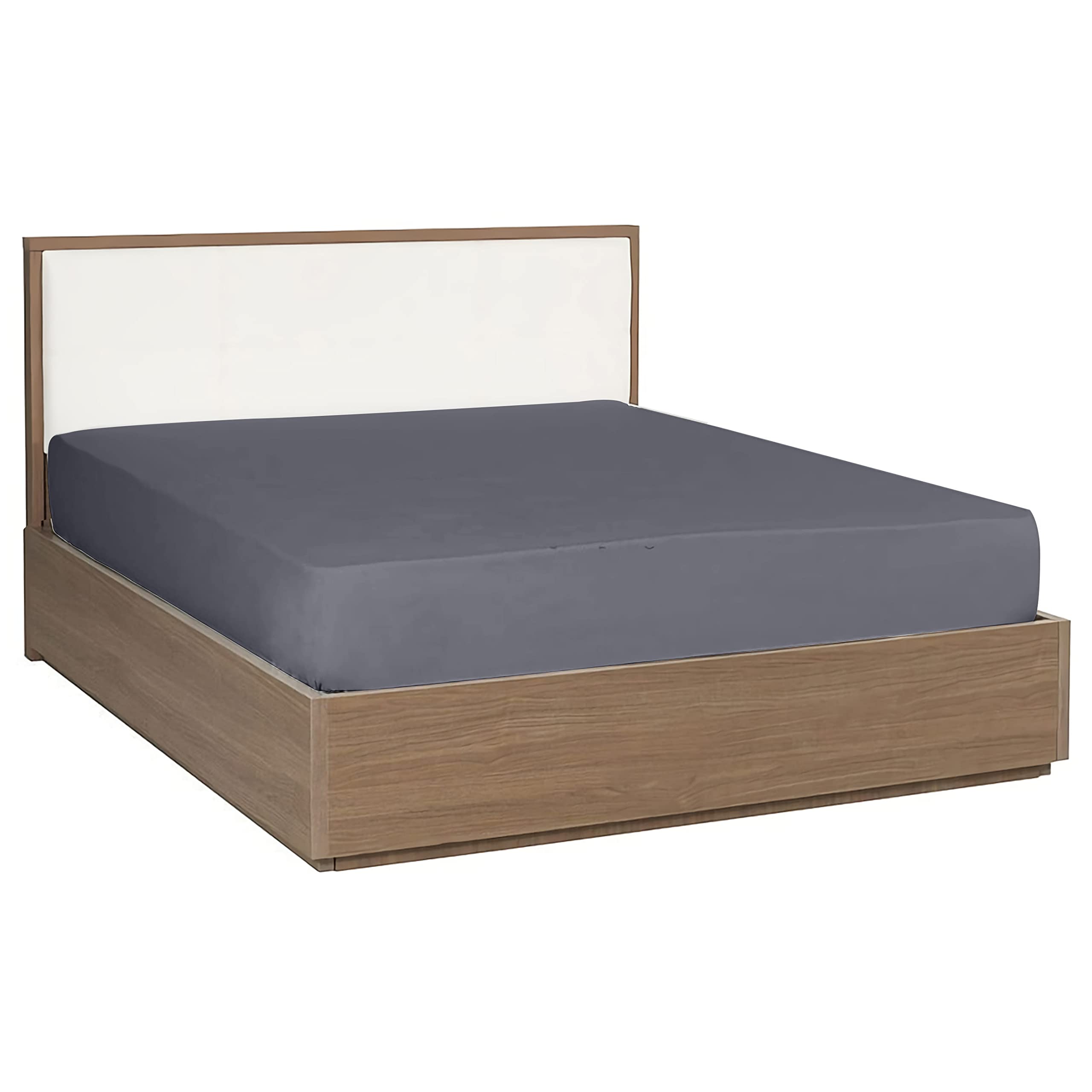 Extra Deep Fitted Size 16"/40 CM Percale Single, Double, King, Super King Sheets (Grey, King)