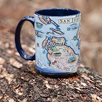 Vista 2 de Xplorer Maps Taza de cerámica con mapa de la isla de San Juan (16 onzas) – Taza de café sin BPA para bebidas calientes y frías – perfecta