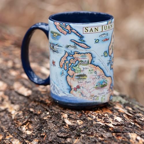 Miniatura 2 de Xplorer Maps Taza de cerámica con mapa de la isla de San Juan (16 onzas) Taza de café sin BPA para bebidas calientes y frías perfecta para