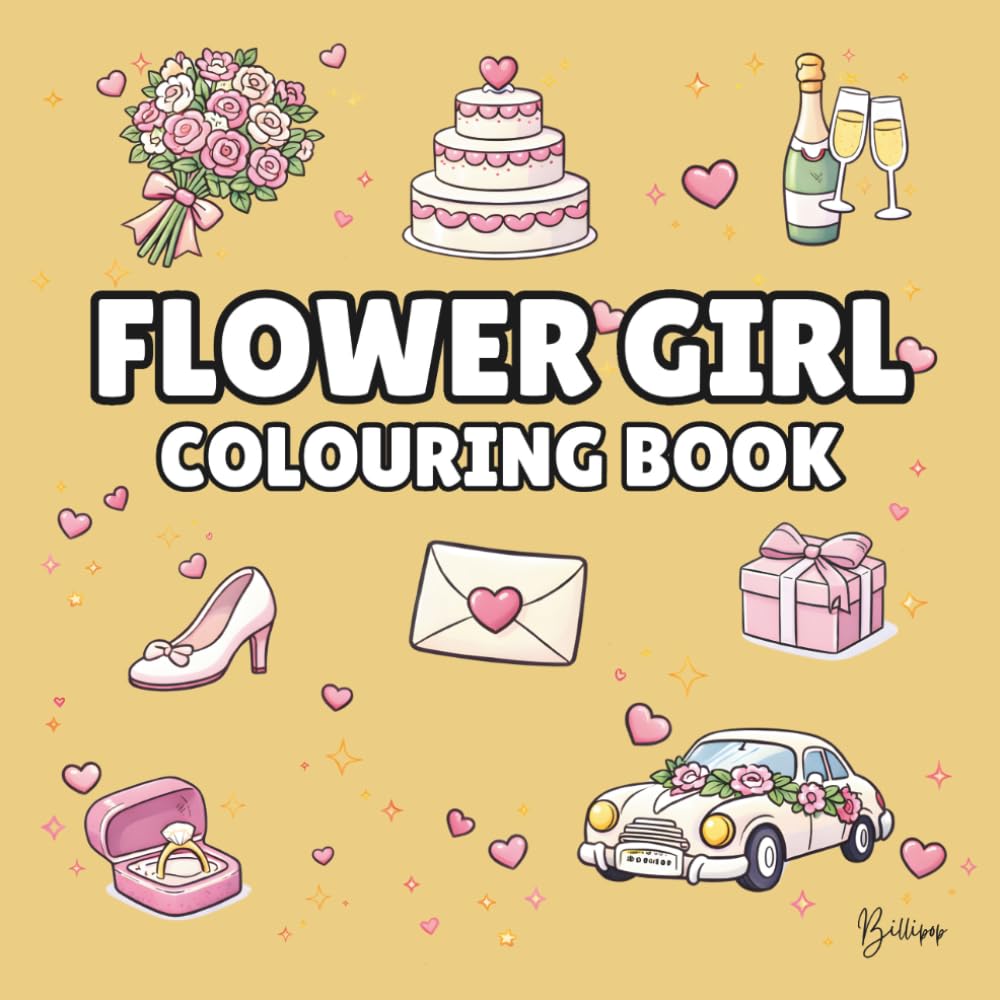 Flower Girl Colouring Book: Bold and Easy Wedding Colouring Pages for Children - Cover Colour: Gold: A Fun, Bold and Easy Wedding Activity Book and ... Gift (Wedding Colouring Books – Bold & Easy)