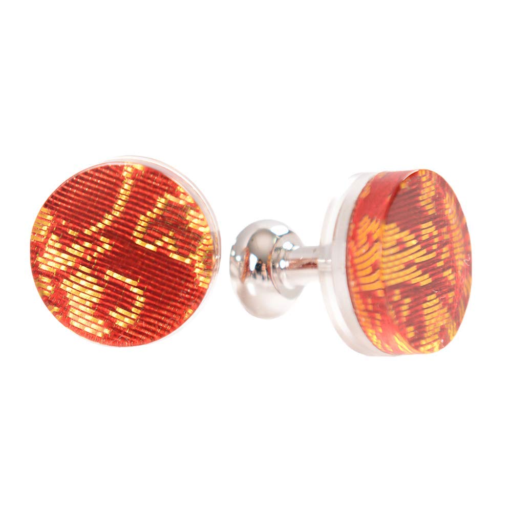 Nishijin Silk Luxury Cuff Links and Tie Bar Clip Type Made in Japan (Wedding/Business)