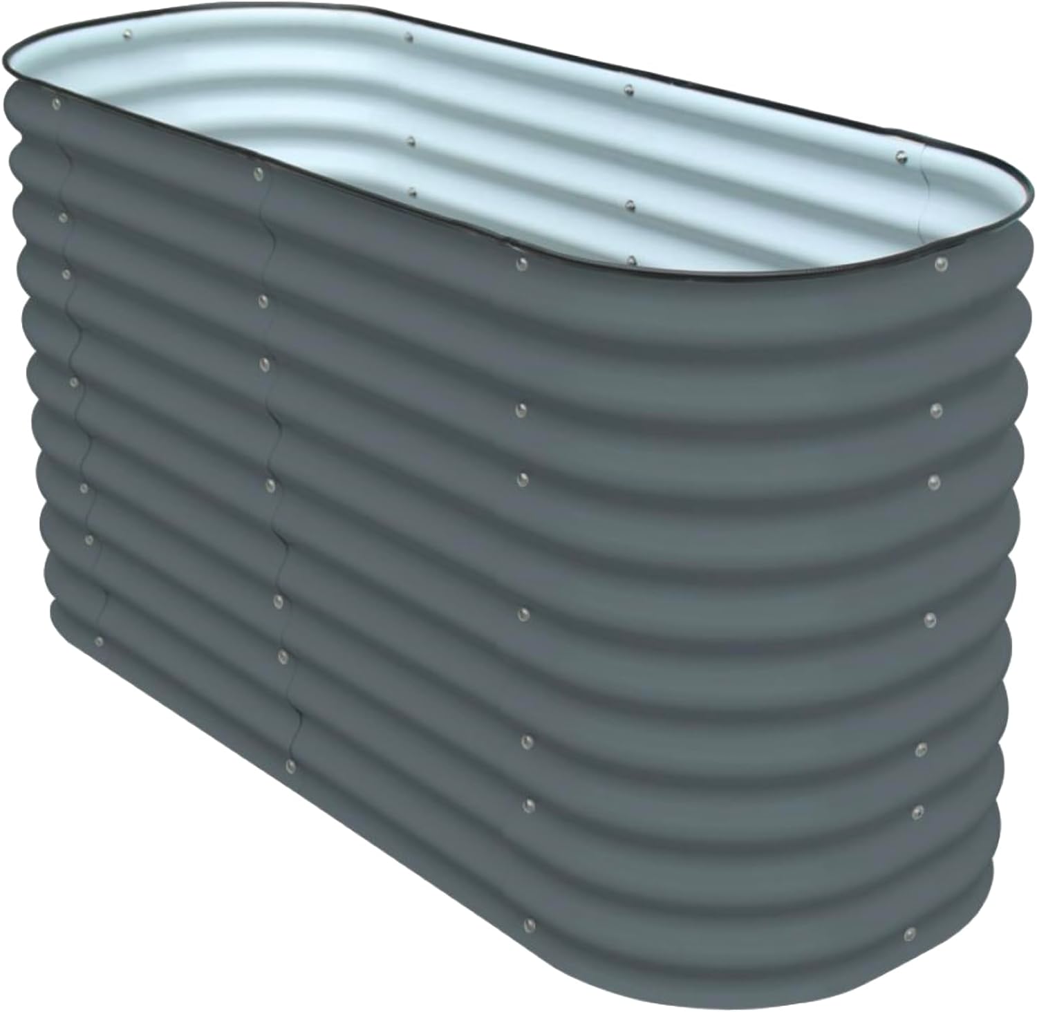 Drip Depot Modular Metal Raised Garden Bed - Waves - Rectangle - Gray - 60" L x 24" W x 32" H