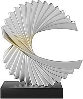 Paytonture Silver Ocean Wave Sculpture - Modern Abstract Resin Statue for Home Office Desk Shelf Decor