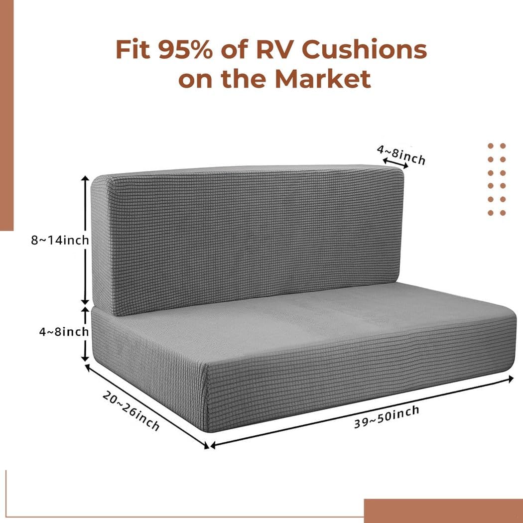 Elastic Rv Bench & Backrest Cushion Covers, Stretchy Rv Dinette Cushion Covers, Machine Washable & Universal Fit, Loveseat Sofa Protectors