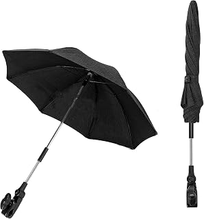 Sombrilla Carro Bebe Universal Anti UV, Diámetro 71 cm, Sombrilla de Cochecito con Abrazadera de Fijación, Parasol de Carro Bebe Protección UV50+, para Cochecito & Silla de Paseo