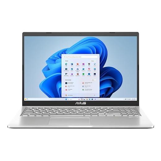 Asus vivobook 15. 6” fhd laptop, amd ryzen 3 3250u, 8gb ram, 128gb ssd, windows 11 home, transparent silver, m515da-ws33