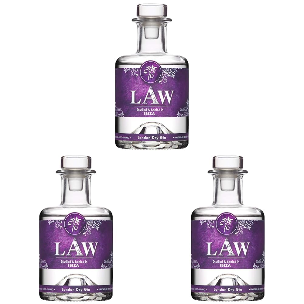 LAW Ibiza - London Dry Gin (1 x 0.2 l) (Packung mit 3)