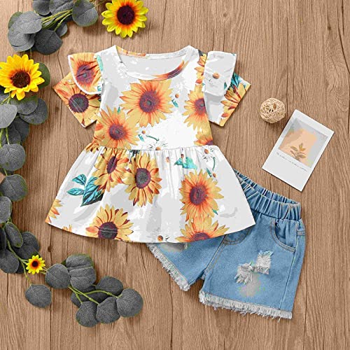 Conjunto de roupas de inverno para bebês meninas, blusa e shorts, 2 peças, roupas de verão, manga co