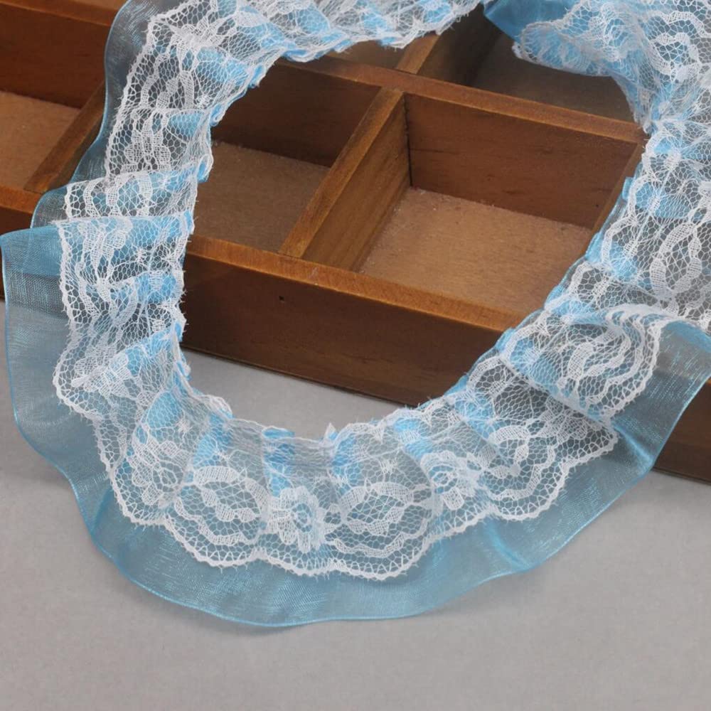 Koronkowe wykończenia, 1 jardów plisowany biały materiał 5 cm gipiura pusta niebieska fioletowa różowa tkanina akcesoria do szycia dekoracja sukni(White)