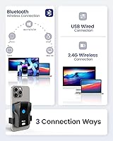 Vista 2 de Eyoyo Escáner de código de barras 2D para teléfono: Escáner portátil de código QR Bluetooth 1D con indicador de nivel de batería, lector de código