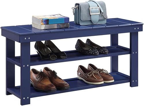 Miniatura 4 de Convenience Concepts Oxford Utility - Banco para vestíbulo, color azul cobalto