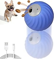 Petbobi Interactive Dog Ball: USB Rechargeable Moving Treat Dispenser, 2.87" Blue TPU Puzzle Toy for Small Medium Dogs - Boredom Buster & Anxiety Relief