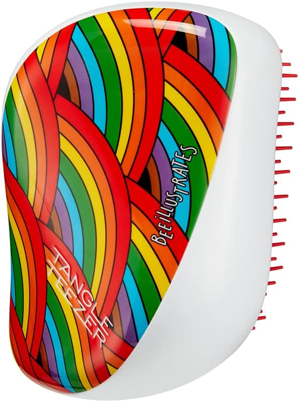 CS-RBW-010322 Brush Compact Styler Rainbow Tangle Teezer for Adults, Ideal for Everyday use