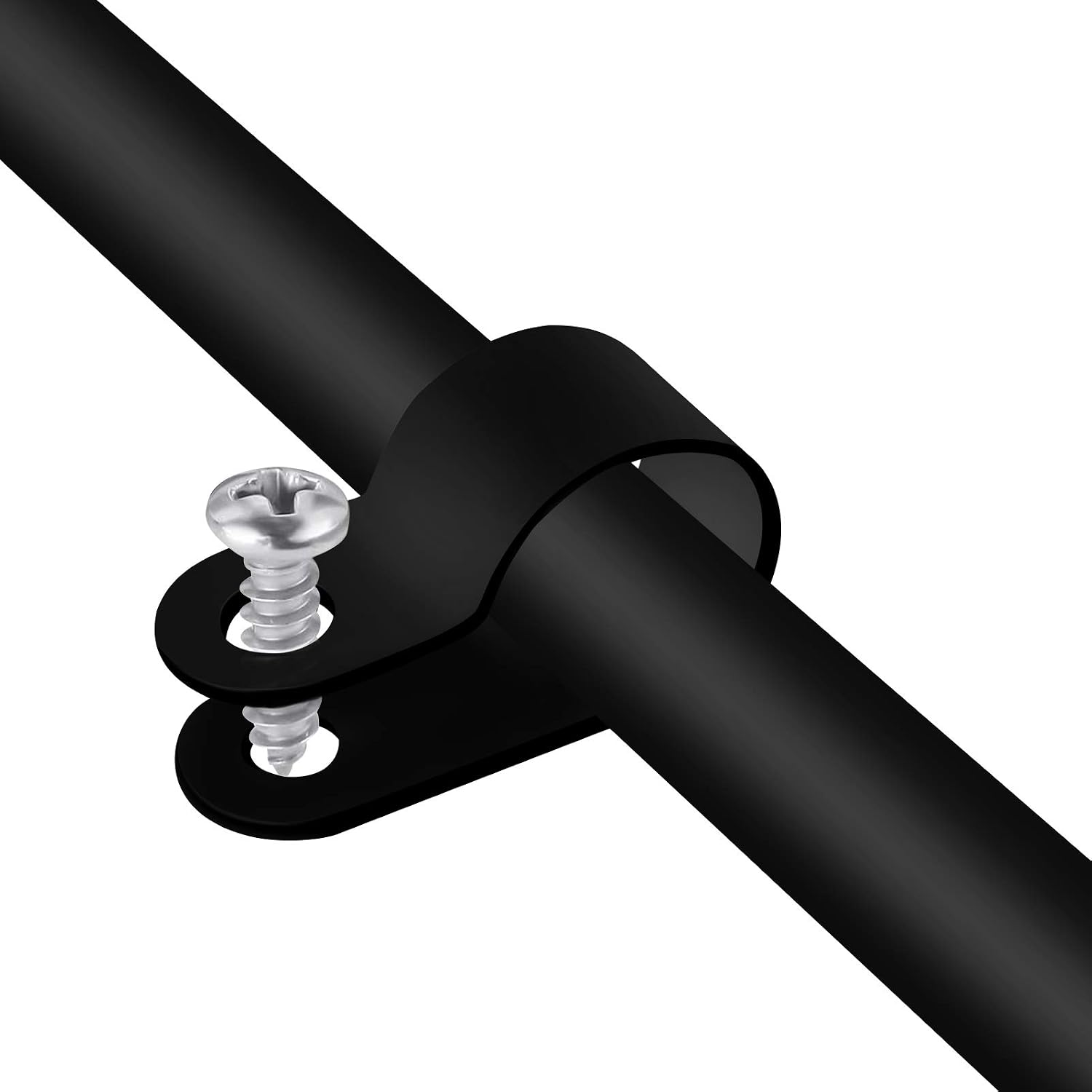 MJIYA 100 Pack 1/4 Inch R-Type Clip Cable Fastener Wire Clamp Nylon Screw Mounting Electrical Grip Wire Clips with 100 Pack Screws for Wire Management (1/4 Inch, Black)