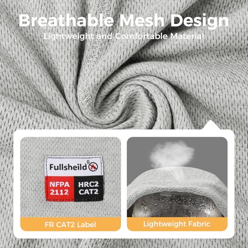 Image of Fullsheild FR Face Mask Summer Mesh Welding Balaclava Lightweight FR Mask | FR Face Mask for Men Mesh FR Balaclava Arc Rated NFPA2112 CAT2 Helmet Liner Face Cove Flame Resistant Welding Hood One Size