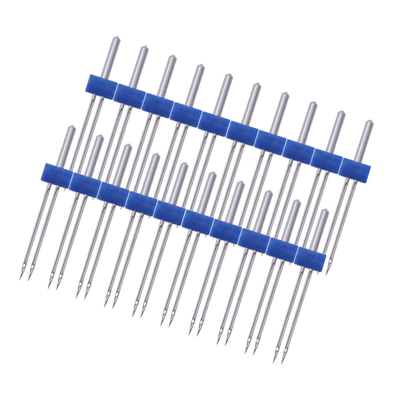 Aghi per Macchina da Cucire a Doppia Punta Blu 100 Pezzi C01-005-00171 | Metallo, 3mm, Sacchetto Singolo, Doppia Cucitura Simultanea, Uso Semplice