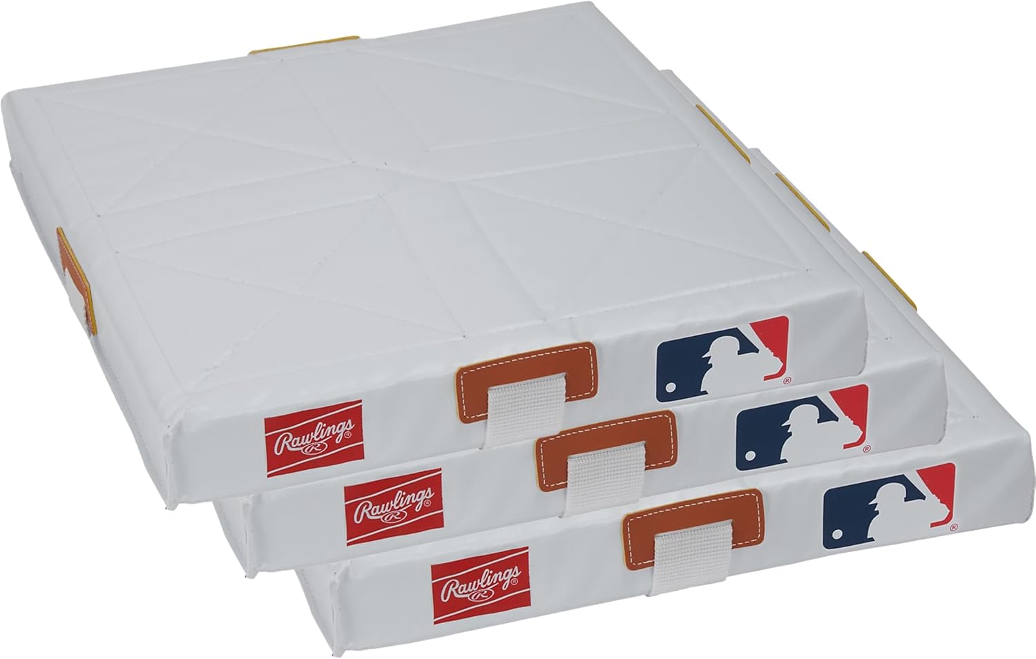 Rawlings | Quilted Base Set | Set of 3 Bases with Stakes | Durable Baseball & Softball Field Equipment
