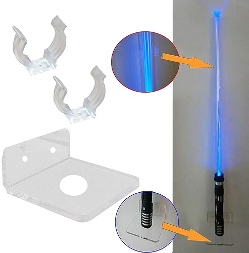 Miniatura 2 de Pmsanzay Soporte de pared para sable de luz transparente, soporte de pared, fácil de instalar, da ese efecto flotante, se utiliza tanto en entornos