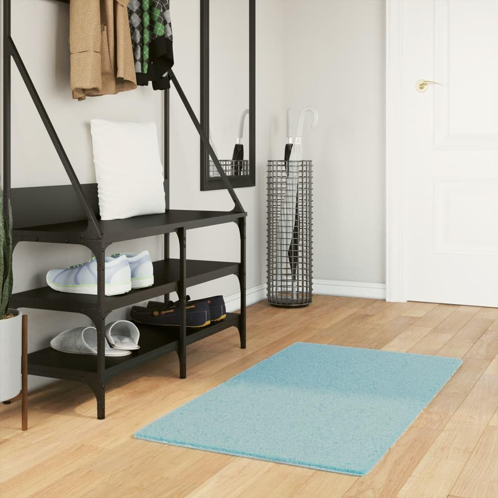 Tapis à poils courts aspect peluche Oviedo certifié Oeko-Tex couleur vert
