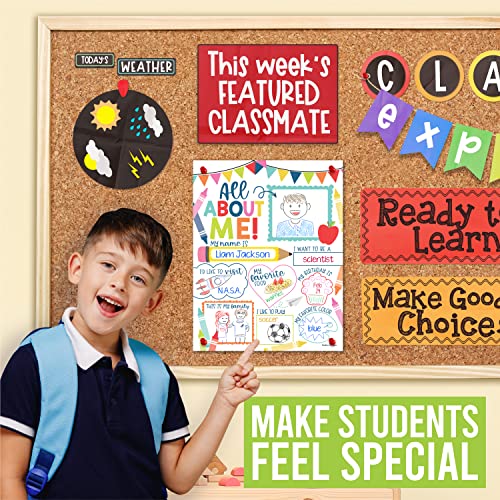 Hadley Designs All About Me Posters for Classroom Must Haves - 20 Star Student Poster, 100 Days of School Items, Star of The Week Poster Elementary Classroom Decor, End of School Year Teacher Supplies — view 6