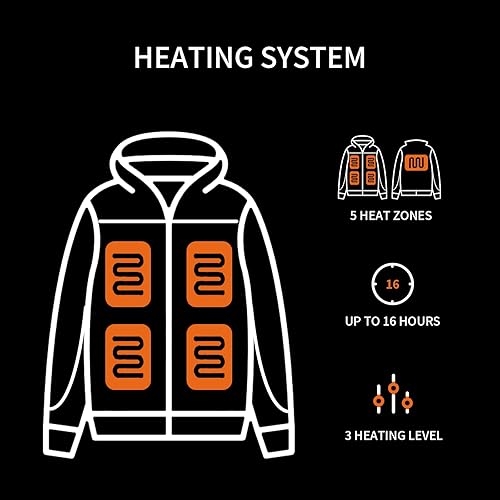 Miniatura 4 de PROSmart 12V Men's Heated Jacket - Waterproof Electric Heating Coat Battery Operated Jackets for Men with Battery Included