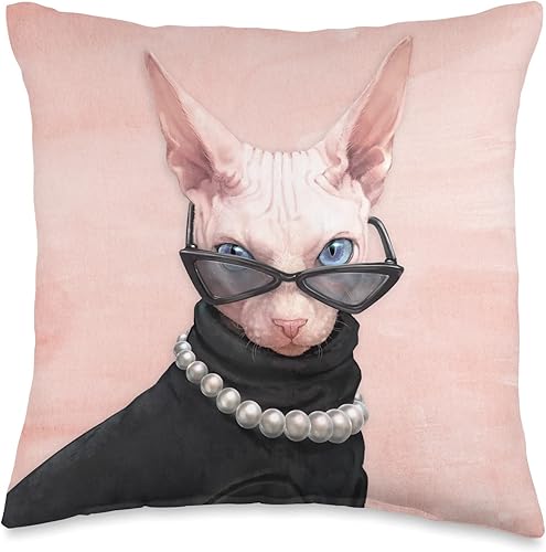 Sphynx Cat Posh Sphynx - Almohada de 160 x 160in multicolor