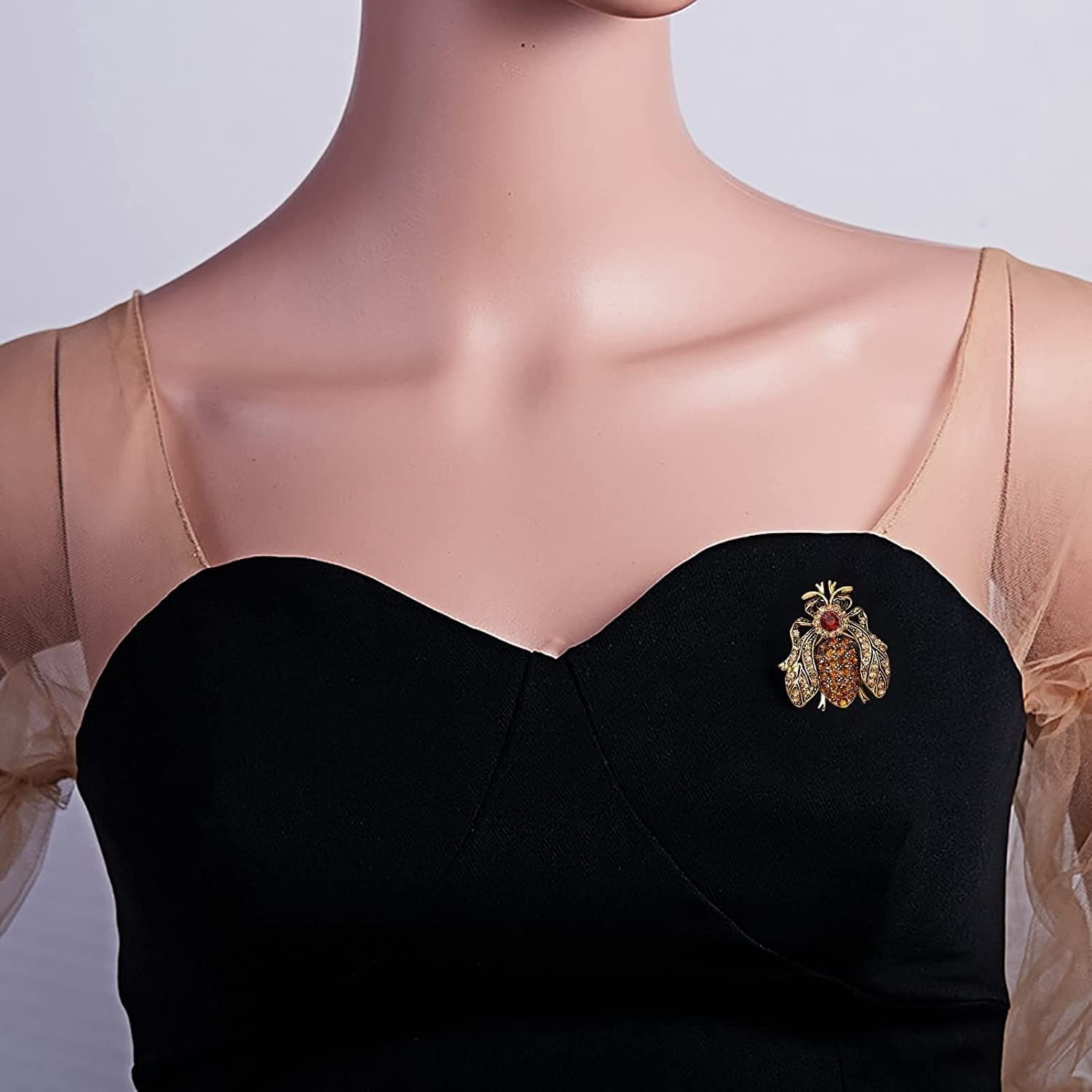 Moda s y diamante exquisito festival de lujo flor abeja for mujer