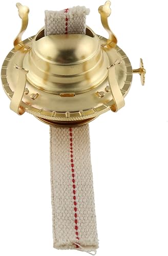 Miniatura 2 de Soporte de lámpara de aceite de queroseno M tamaño quemador de lámpara de aceite latón plateado con mecha