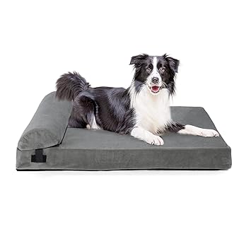 Farexon Memory Foam Dog Bed for Medium, Large, Extra Large Dogs, Pet Bed with Waterproof Liner, Pet Bed Mat with Detachable Pillow, Washable Cover and Non-Slip Bottom