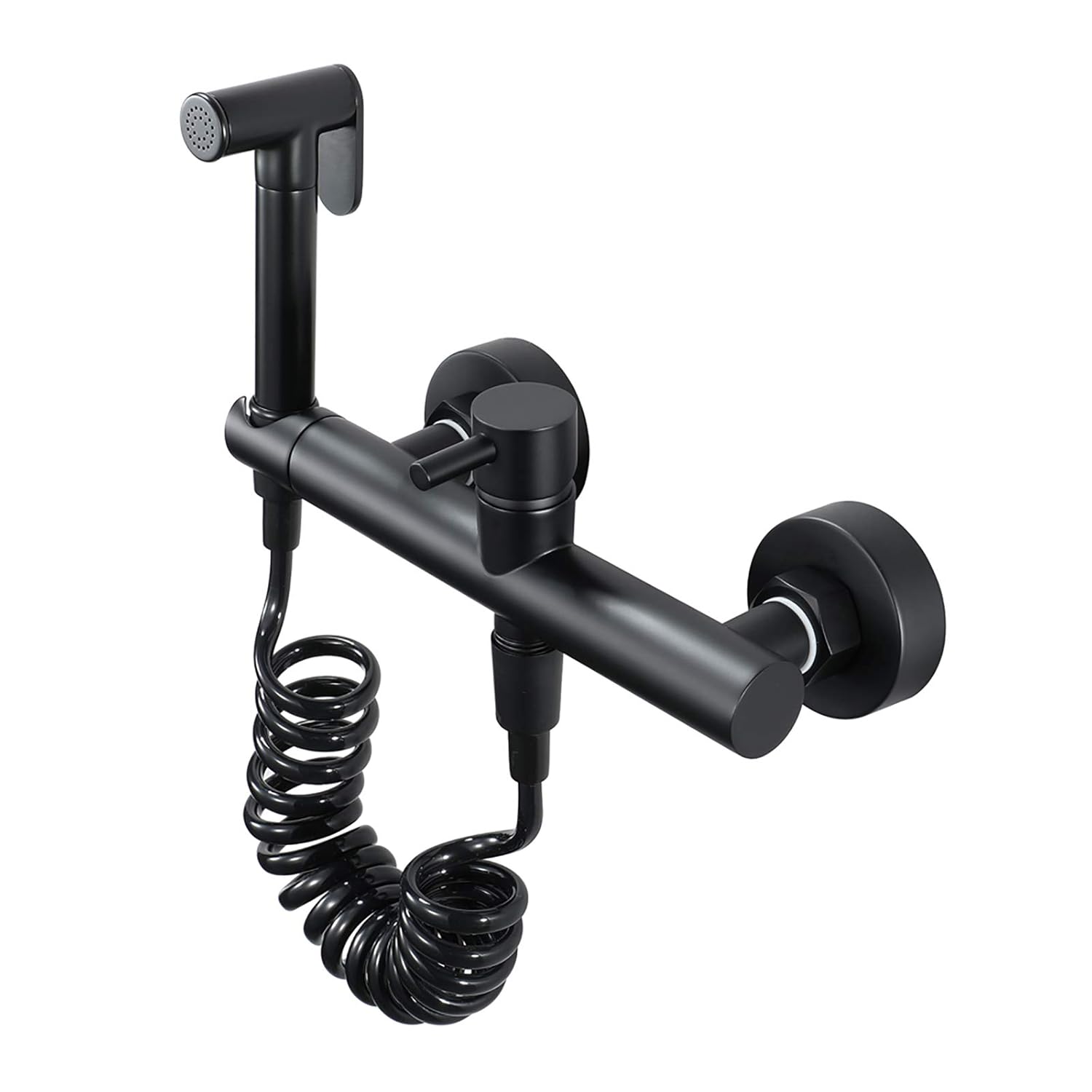 Handheld Bidet Sprayer for Toilet Black Portable Cloth Diaper Sprayer Set Brass Cold and Hot Water Bathroom Bidet