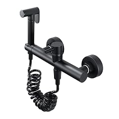 Handheld Bidet Sprayer for Toilet Black Portable Cloth Diaper Sprayer Set Brass Cold and Hot Water Bathroom Bidet