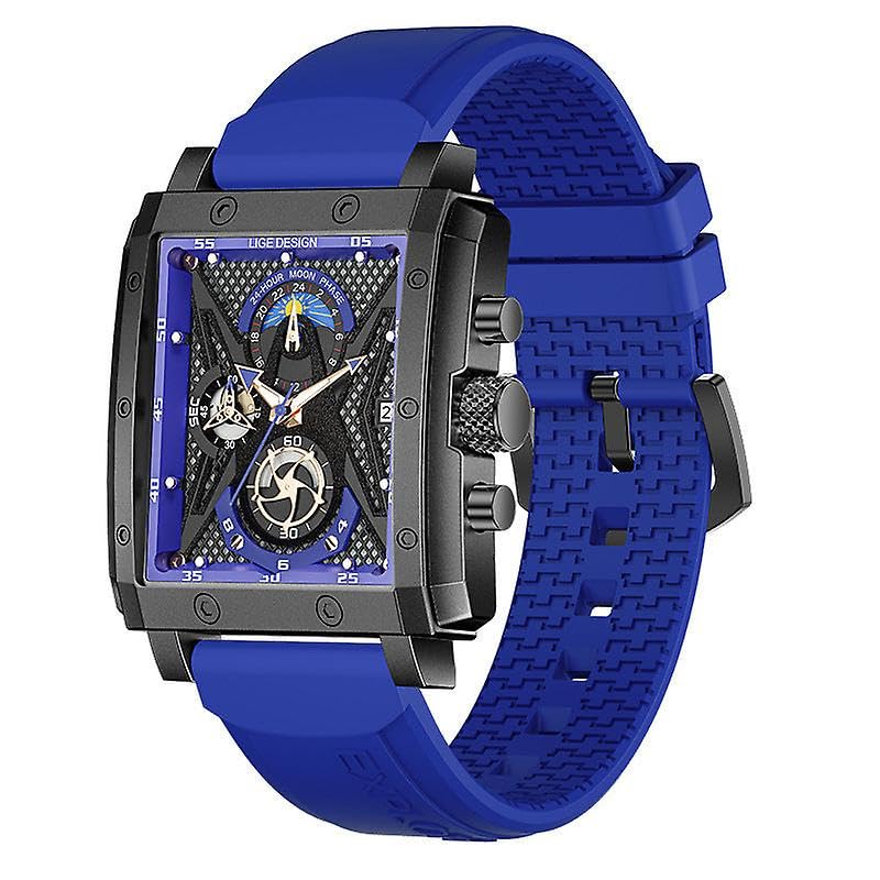 Square - Reloj de cuarzo impermeable multifuncional para hombre