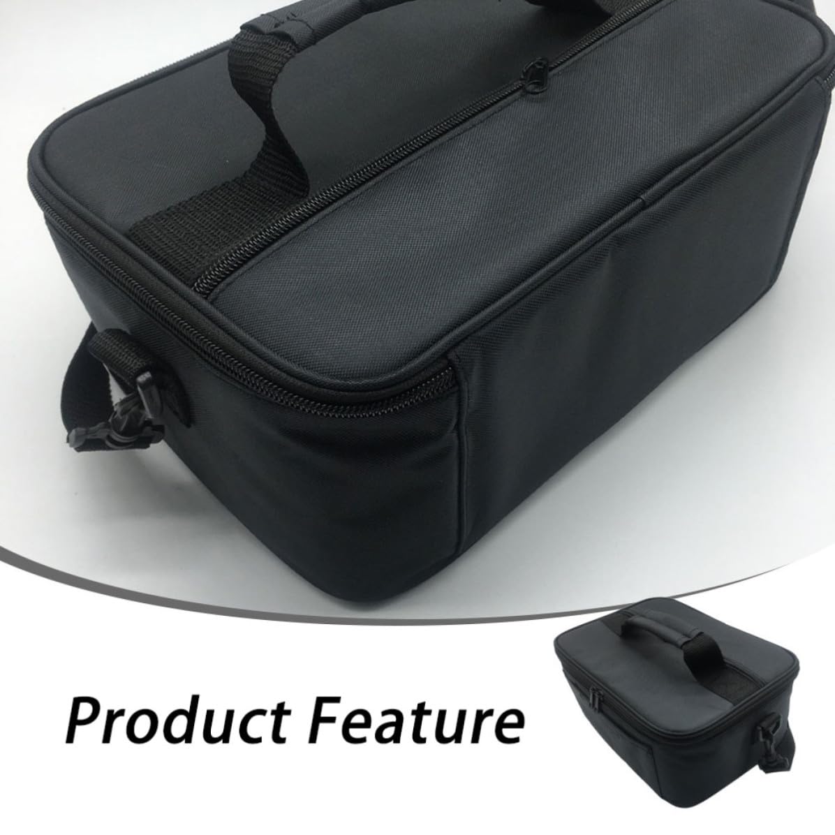 Bolsa Térmica para Almuerzo de 20l Asa, Ligera y Fácil de Limpiar, Adecuado para Camping y Escuela, Fabricada en Tela Oxford Negra