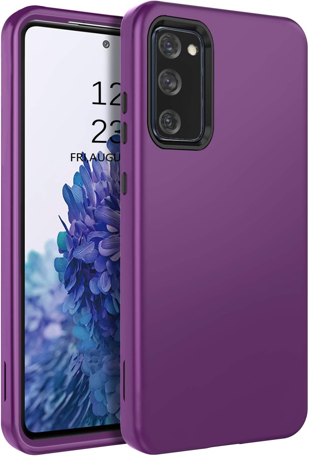 BENTOBEN Samsung Galaxy S20 FE Case, 3 in 1 Heavy Duty Rugged Shockproof Hard PC Bumper Protective Phone Cover for Samsung Galaxy S20 FE 5G/4G, Purple