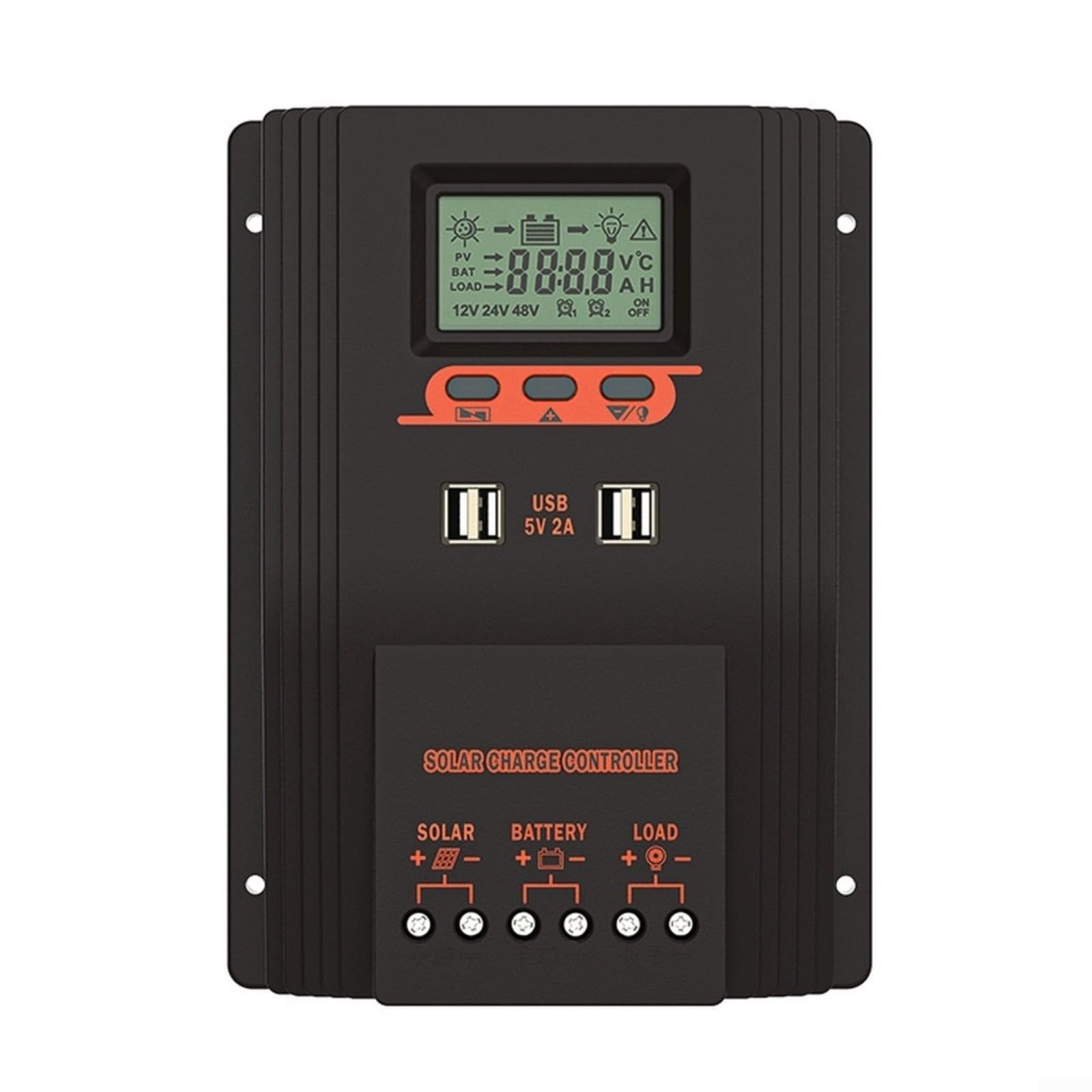 Régulateur solaire PWM 60A avec protection contre les surcharges et double USB