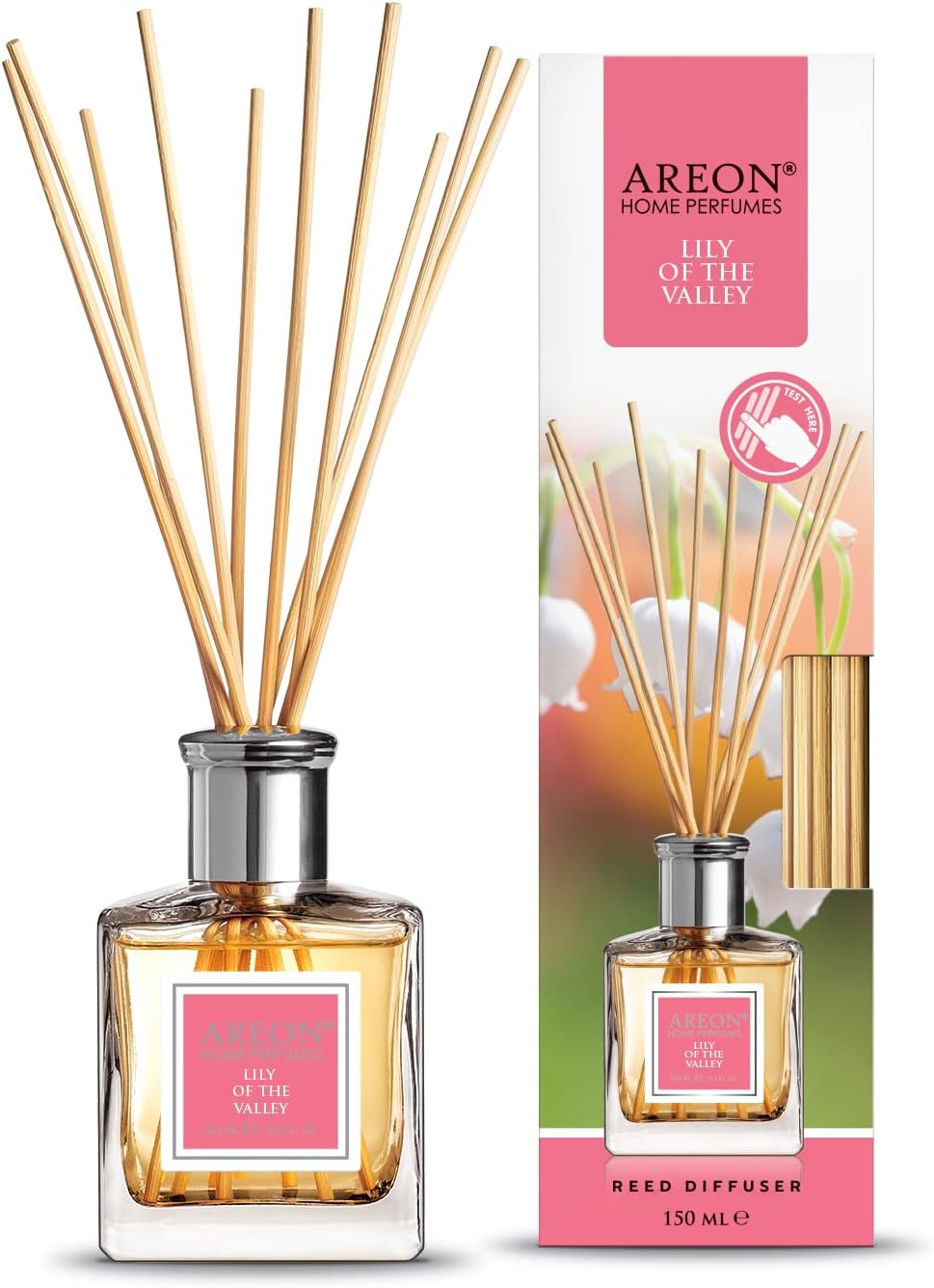 Areon Reed Diffuser Lily of The Valley / 150ml / 1 Pack/Perfume for Home or Office Long Lasting Aroma Reed Stick Kit for Diffuser
