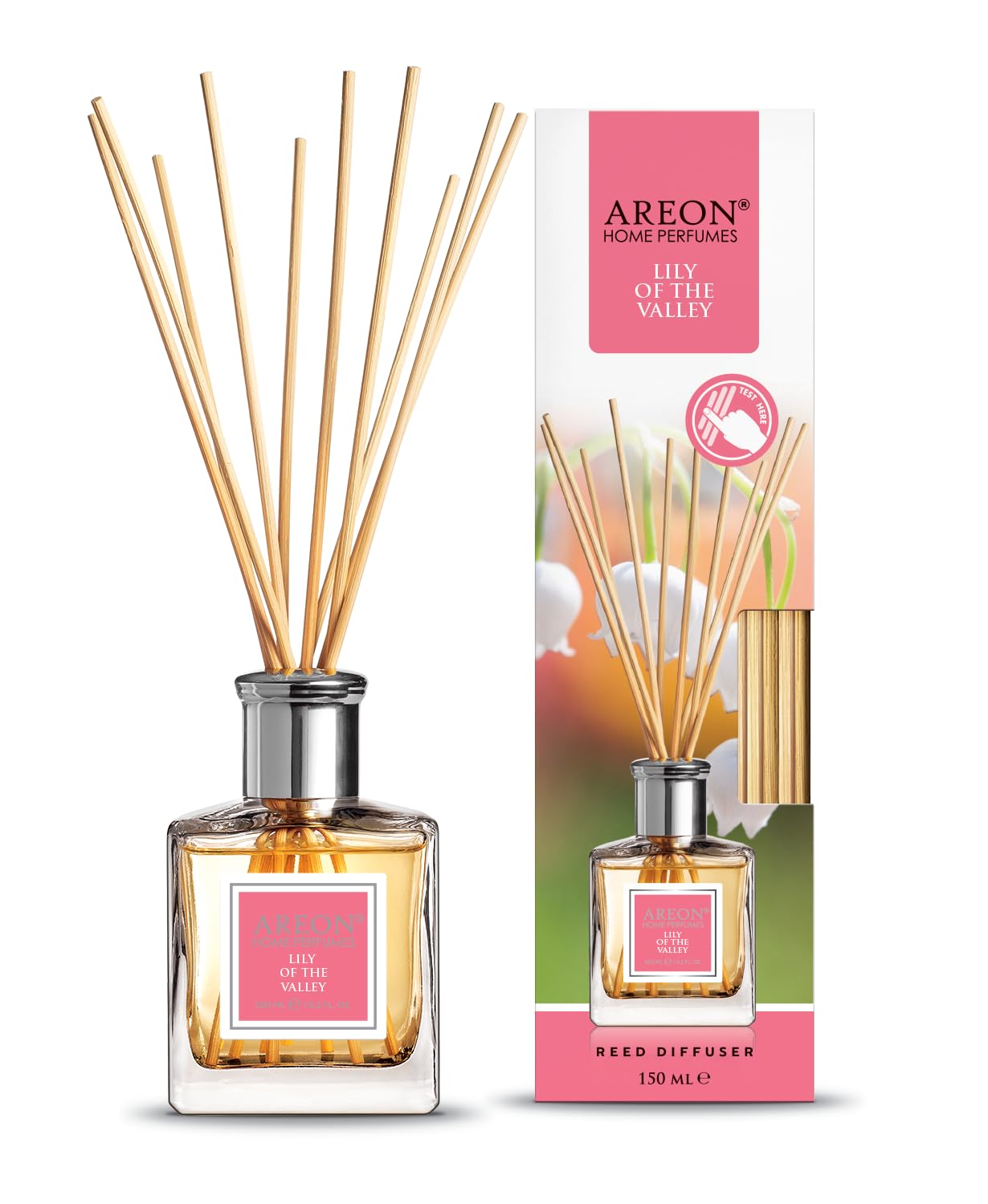Areon Reed Diffuser Lily of The Valley / 150ml / 1 Pack/Perfume for Home or Office Long Lasting Aroma Reed Stick Kit for Diffuser